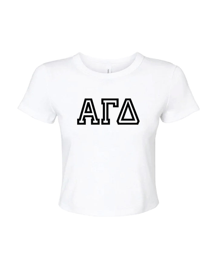 Greek Letters Outlined Sorority Baby Tee