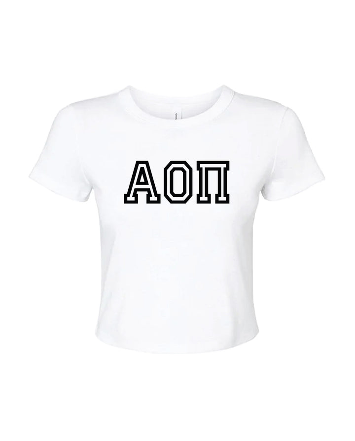 Greek Letters Outlined Sorority Baby Tee