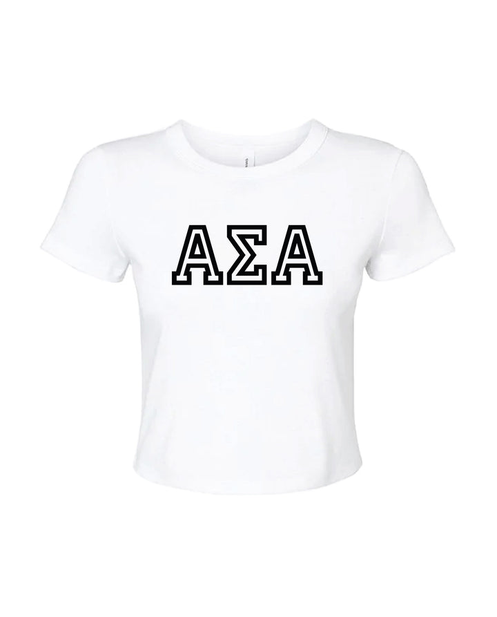 Greek Letters Outlined Sorority Baby Tee