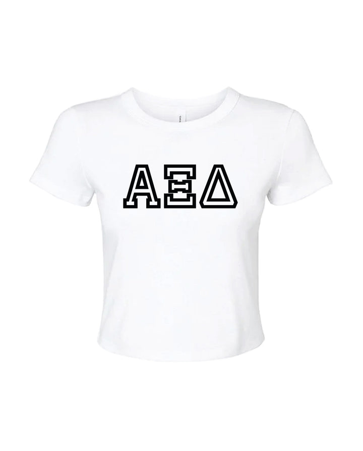 Greek Letters Outlined Sorority Baby Tee
