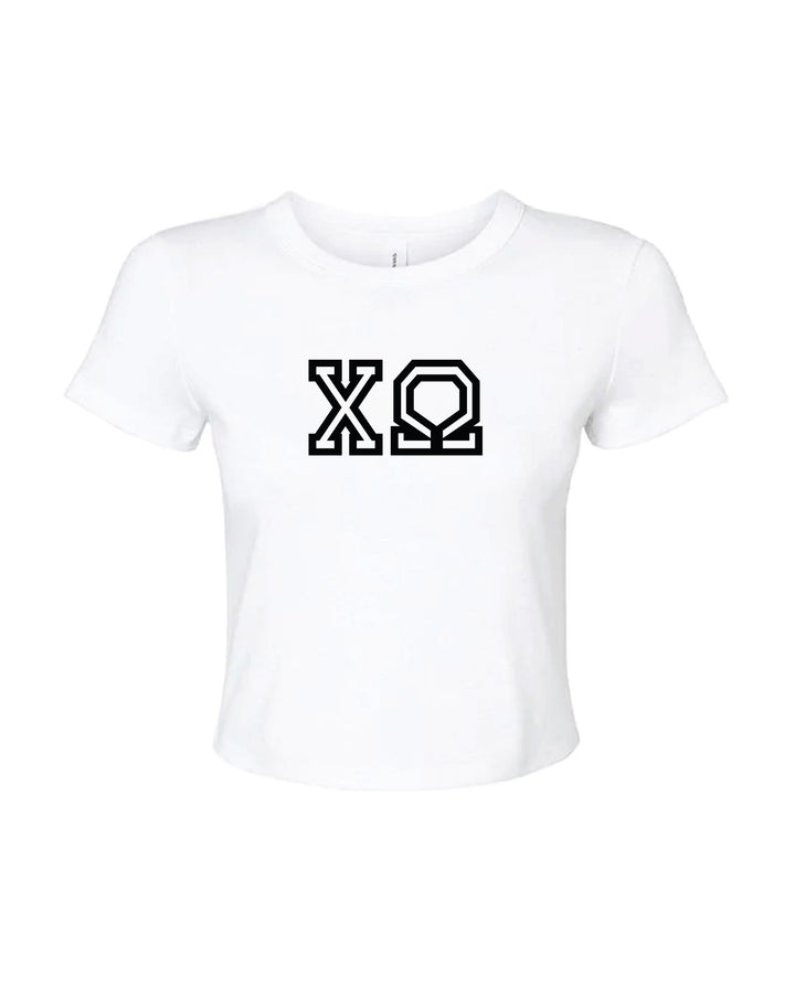 Greek Letters Outlined Sorority Baby Tee