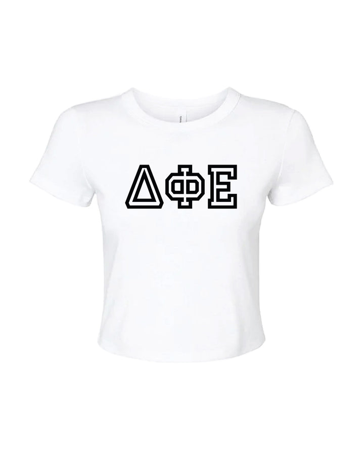 Greek Letters Outlined Sorority Baby Tee