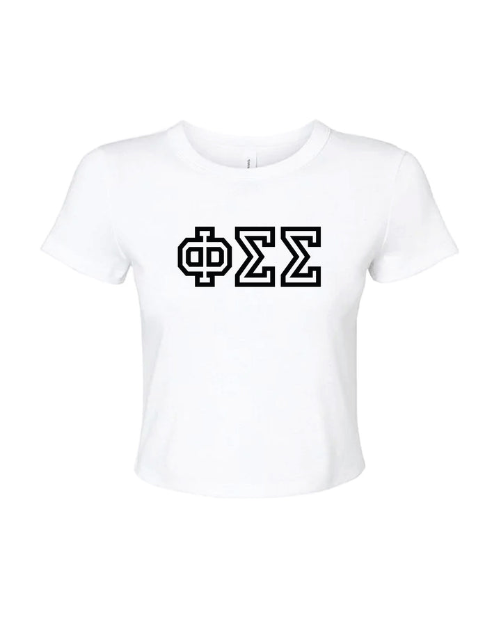 Greek Letters Outlined Sorority Baby Tee