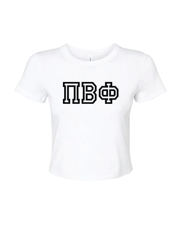 Greek Letters Outlined Sorority Baby Tee