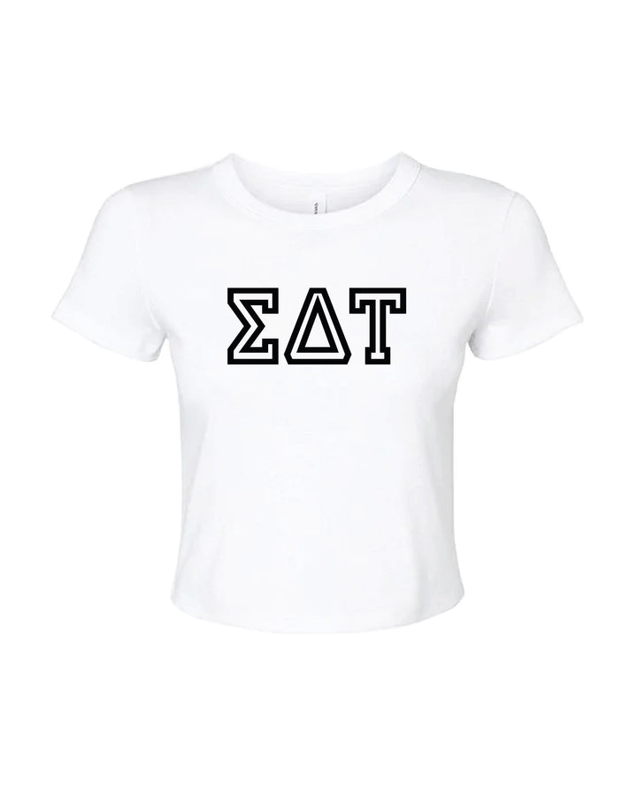 Greek Letters Outlined Sorority Baby Tee