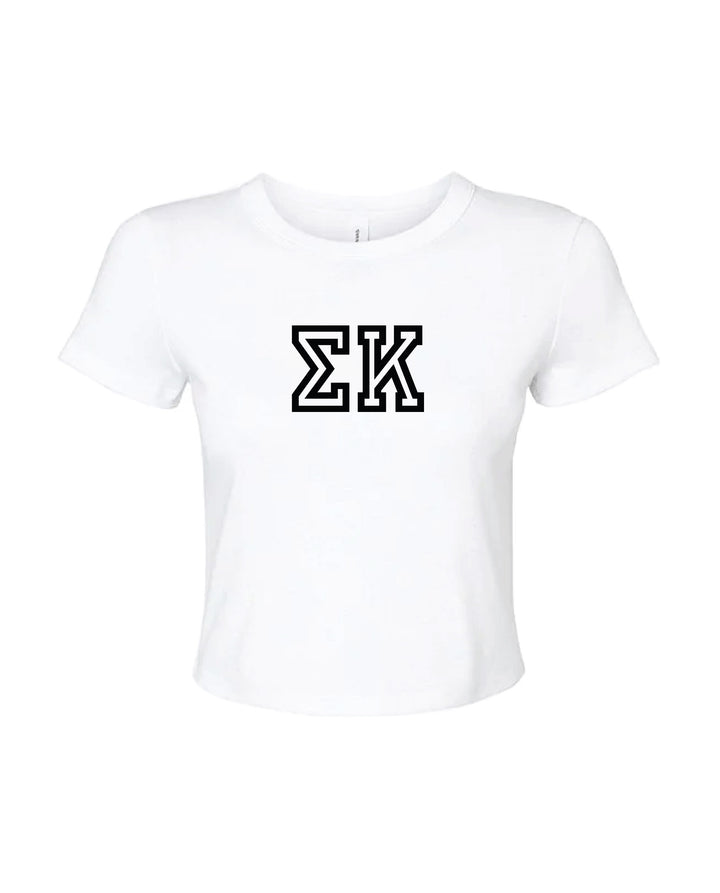 Greek Letters Outlined Sorority Baby Tee