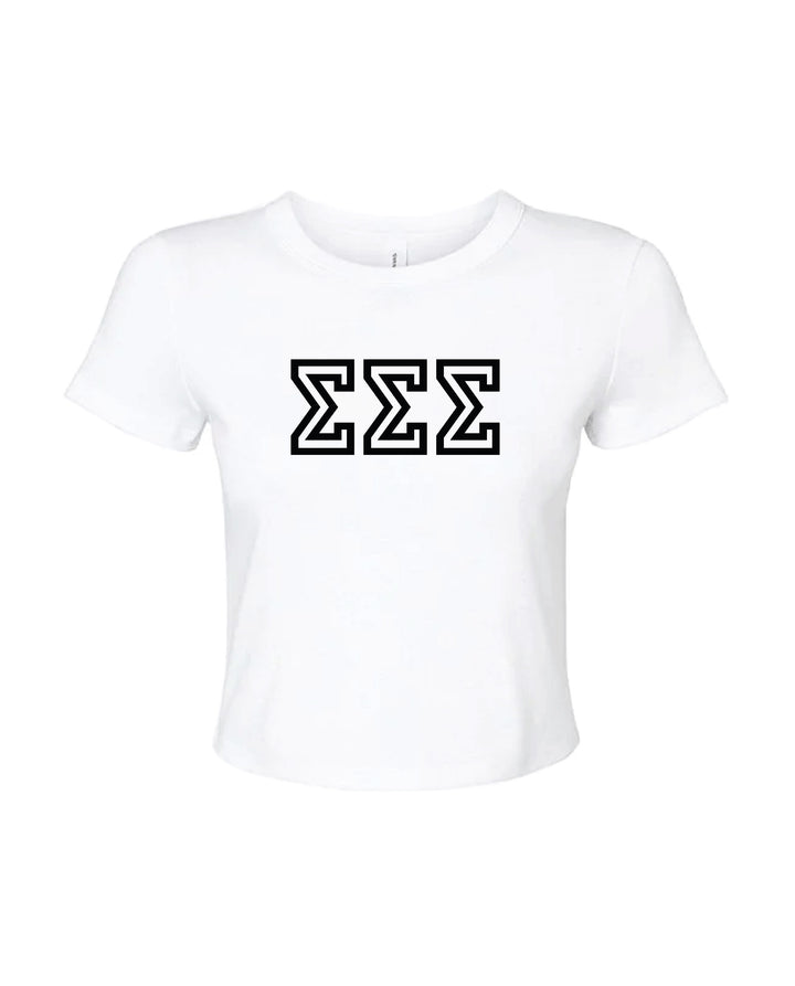 Greek Letters Outlined Sorority Baby Tee