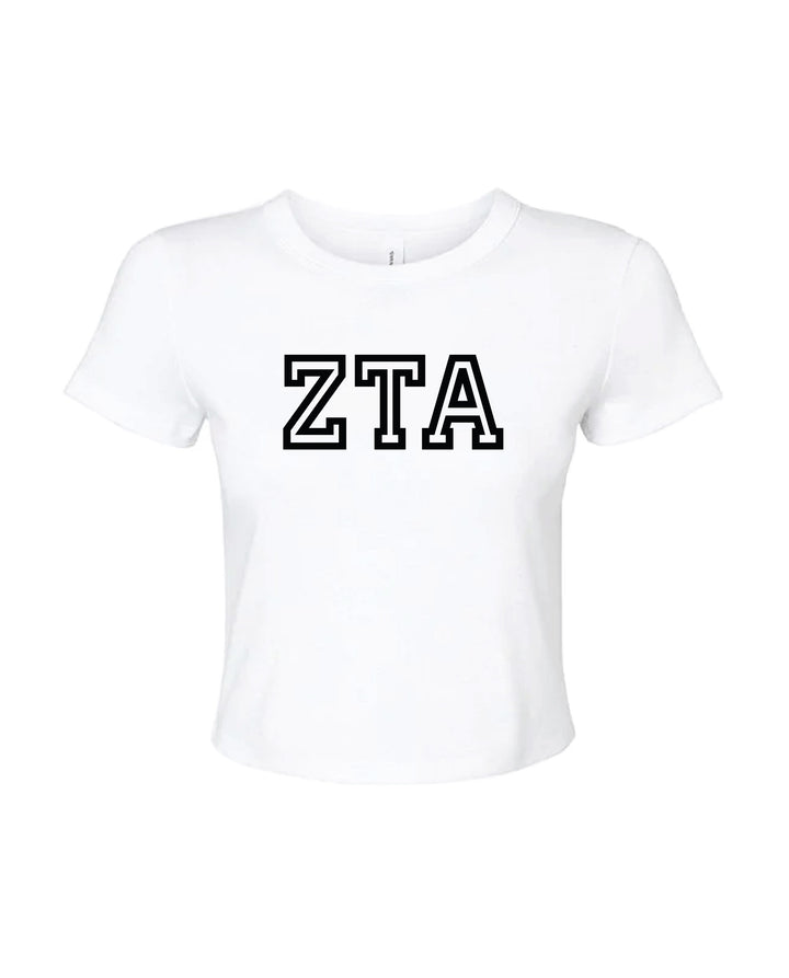 Greek Letters Outlined Sorority Baby Tee