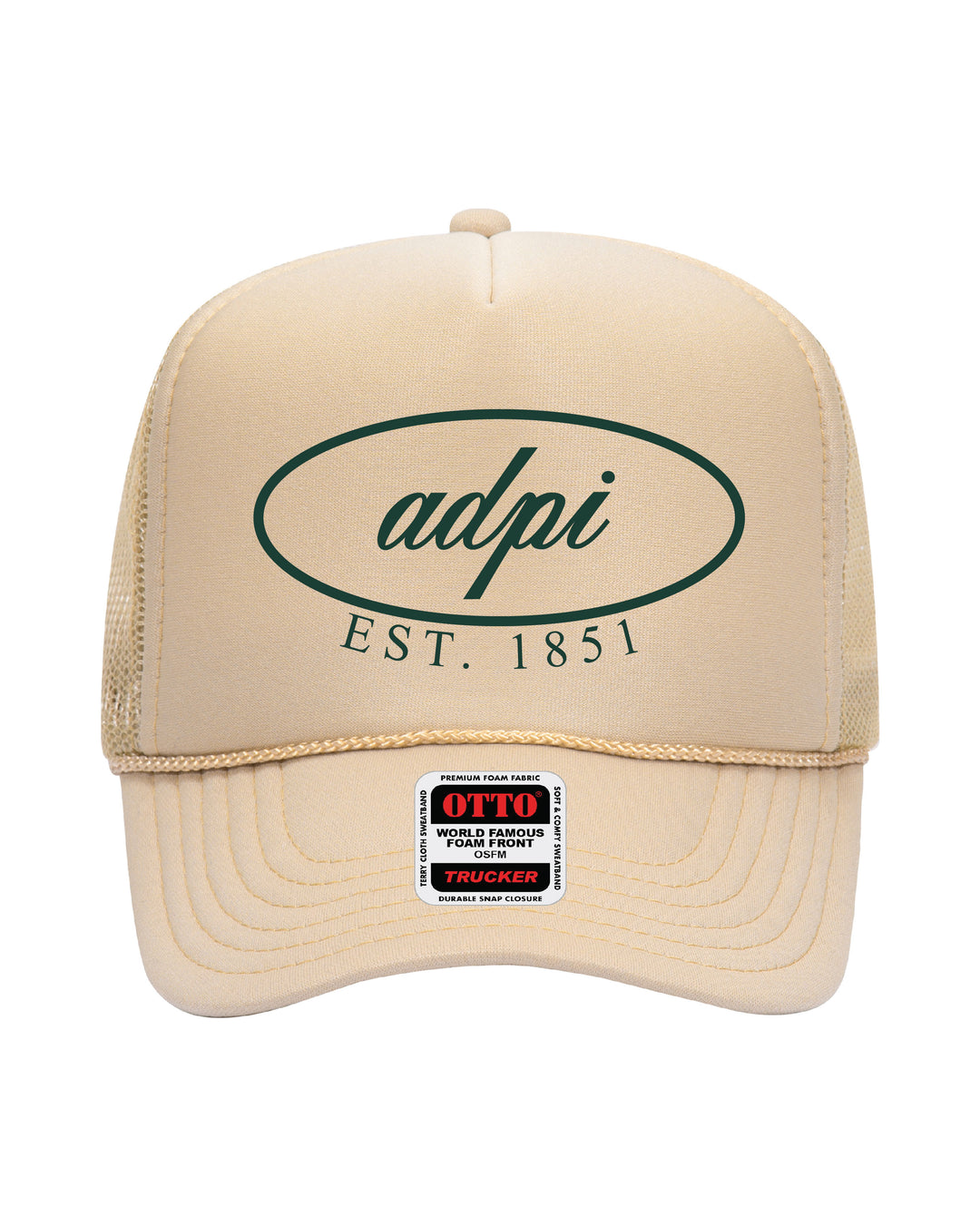 Oval Embroidered Tan Sorority Trucker Hat