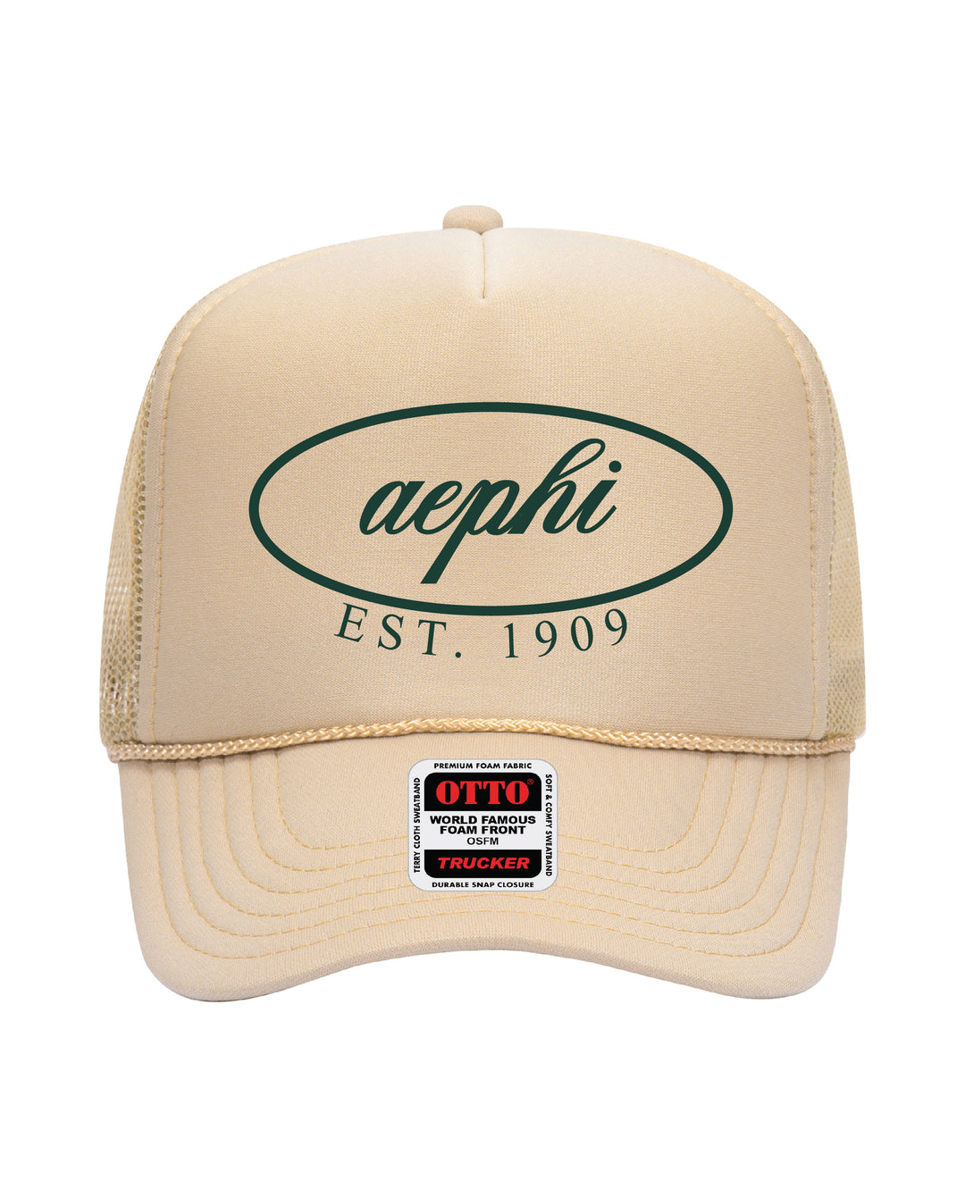 Oval Embroidered Tan Sorority Trucker Hat