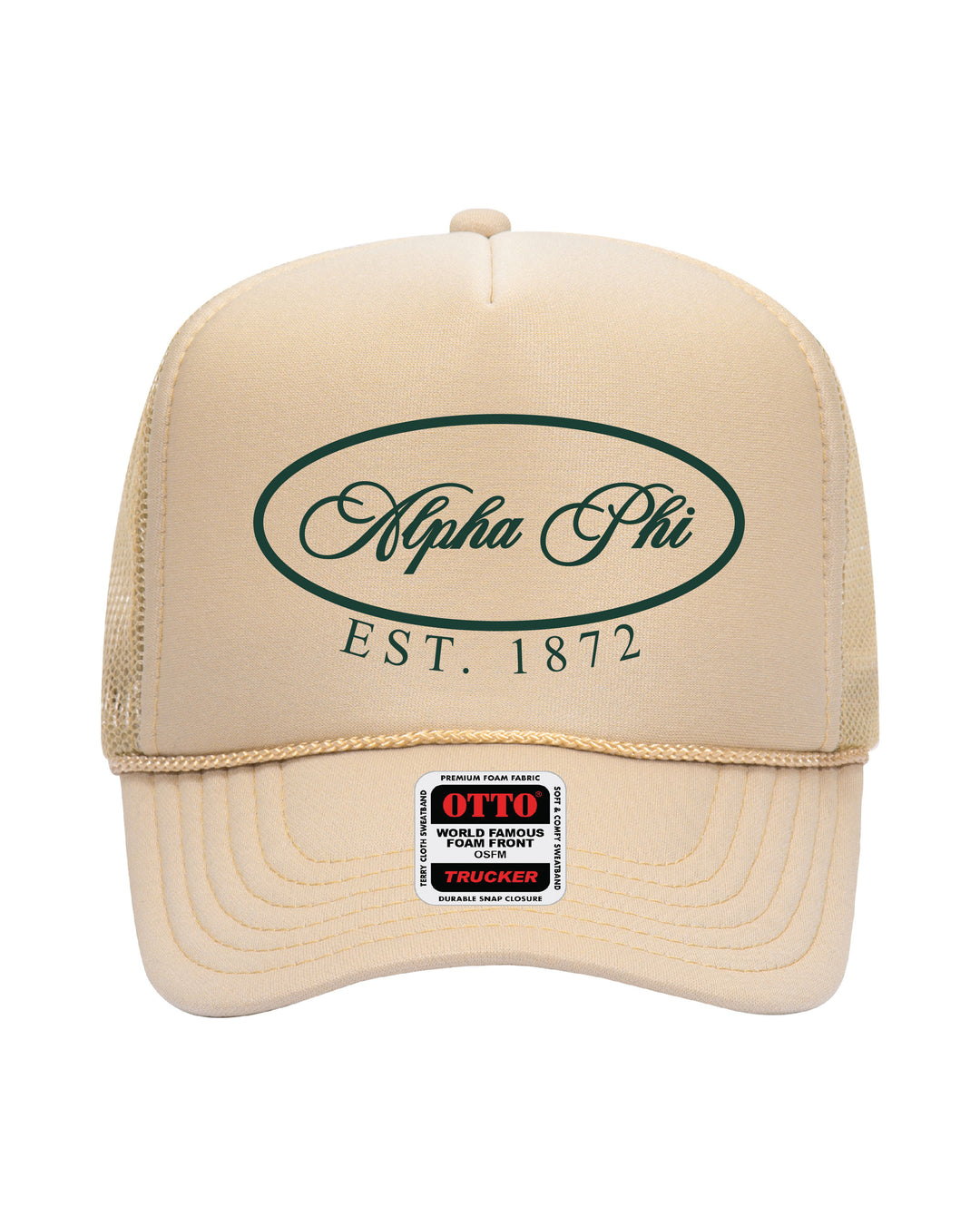 Oval Embroidered Tan Sorority Trucker Hat