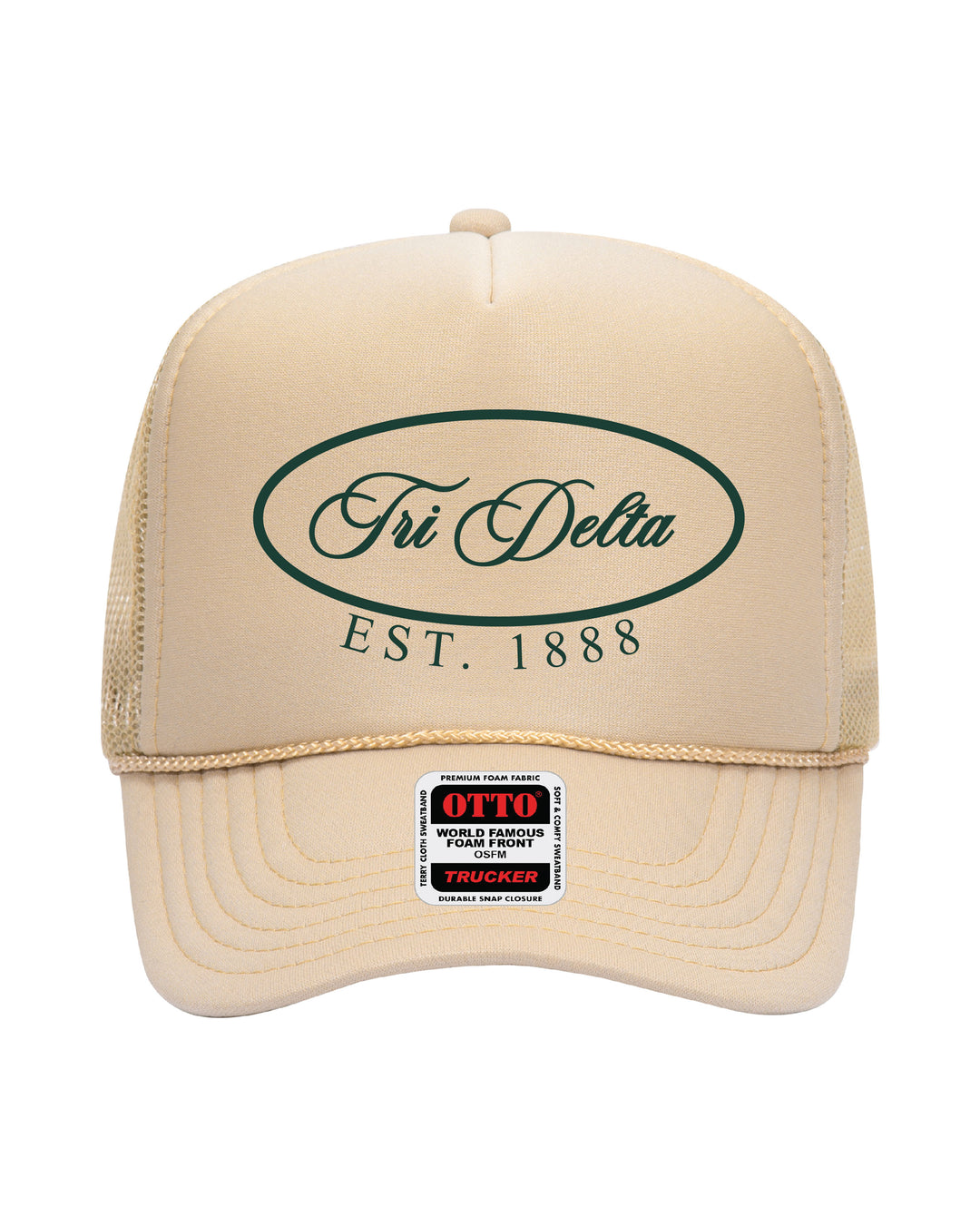 Oval Embroidered Tan Sorority Trucker Hat