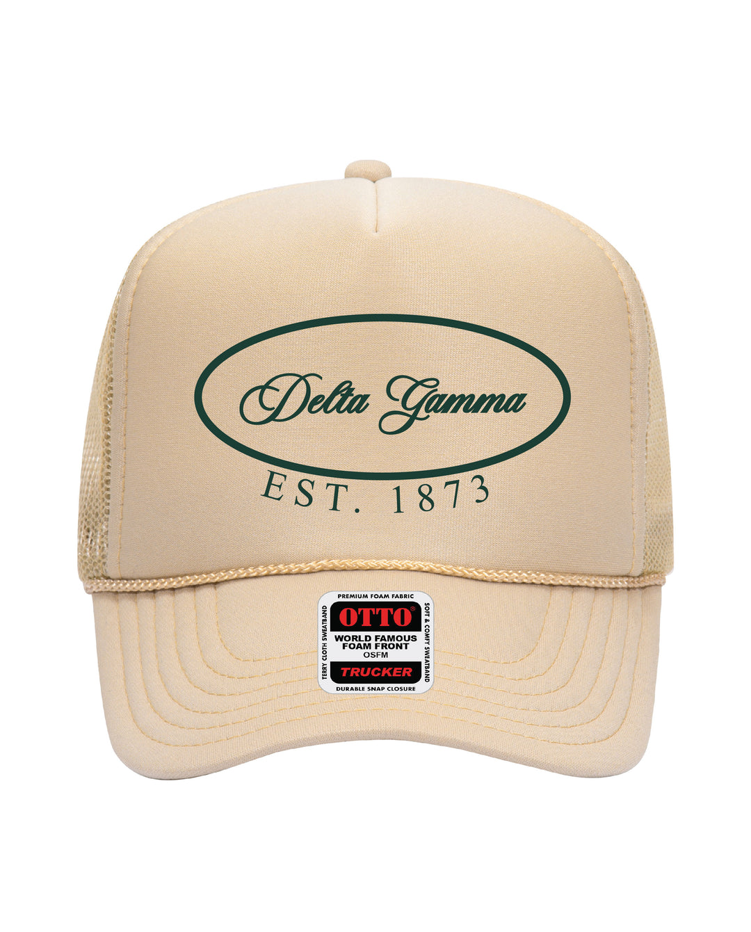Oval Embroidered Tan Sorority Trucker Hat