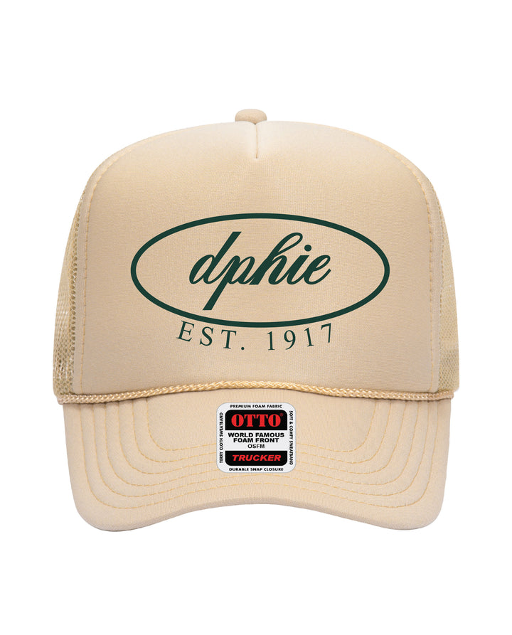 Oval Embroidered Tan Sorority Trucker Hat