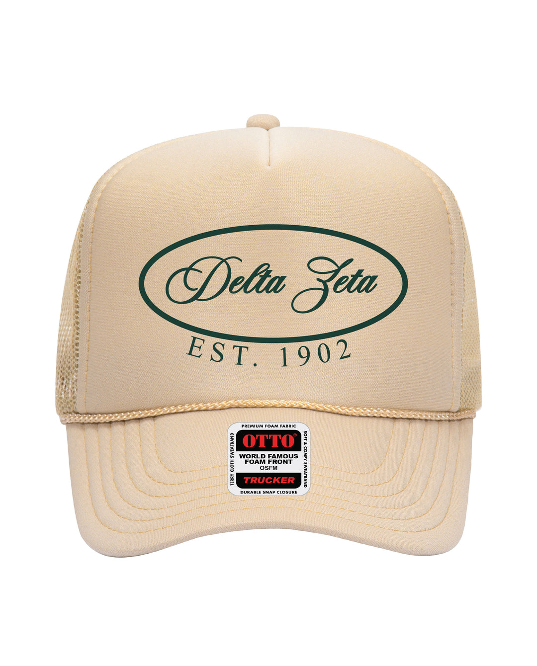 Oval Embroidered Tan Sorority Trucker Hat