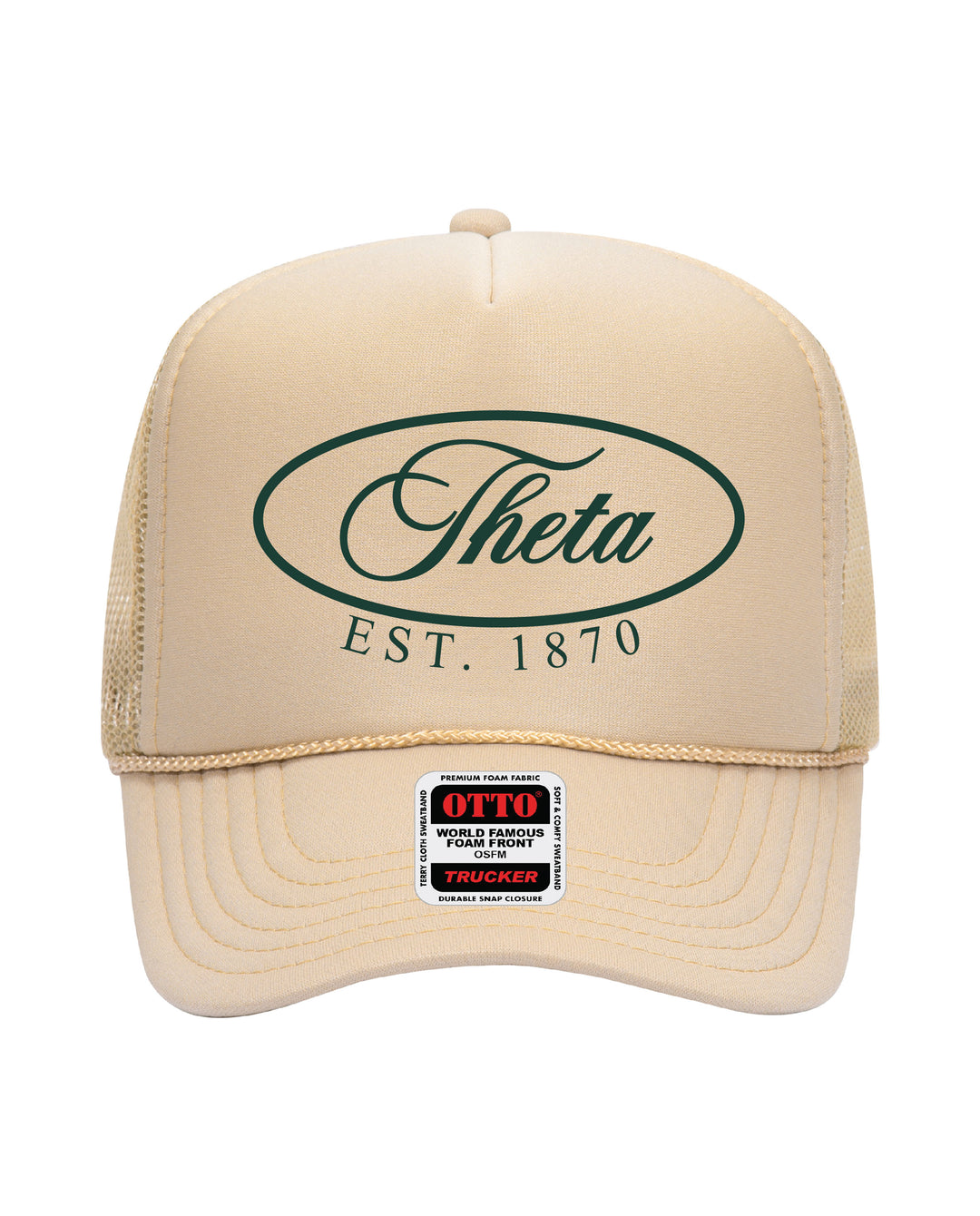 Oval Embroidered Tan Sorority Trucker Hat