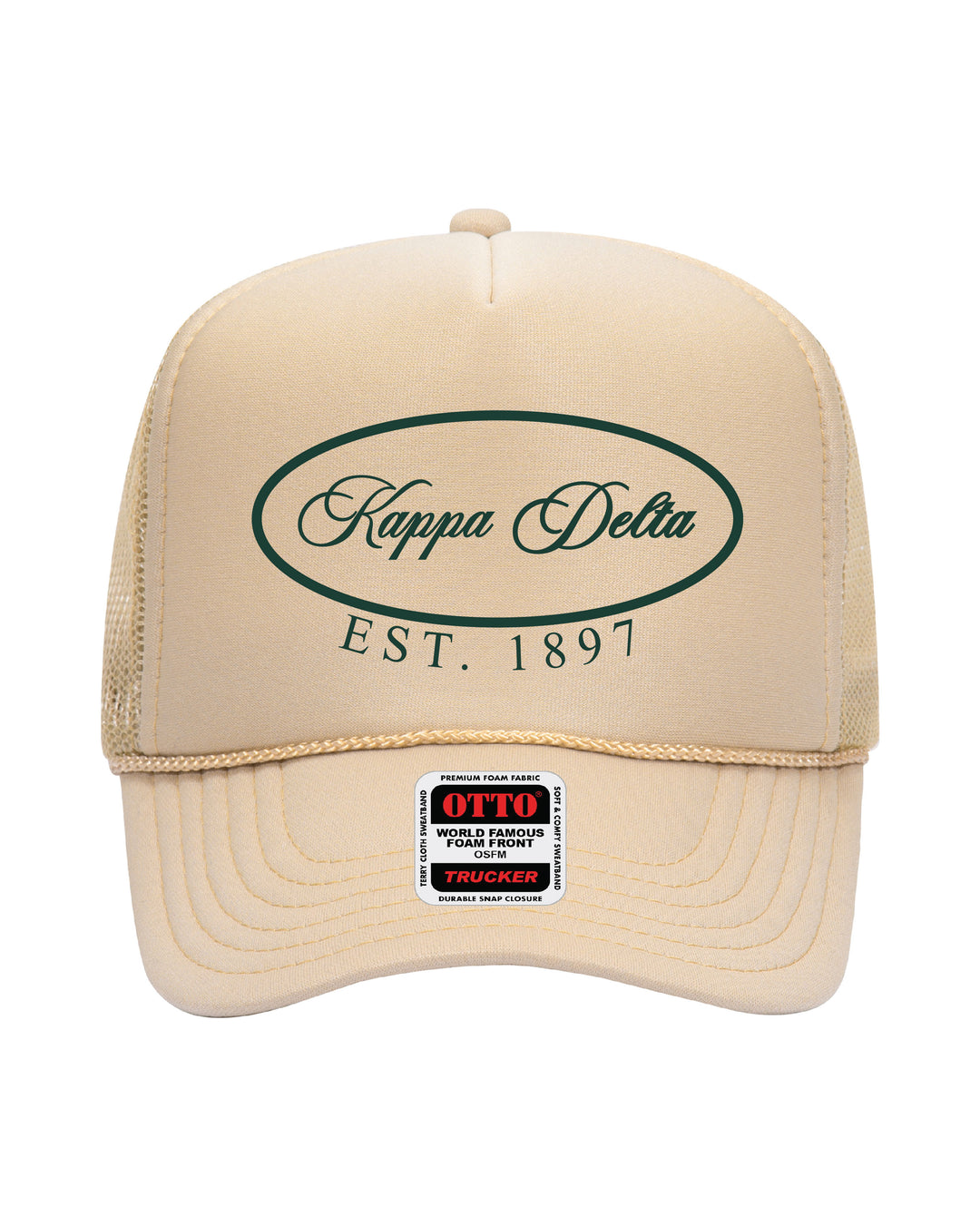 Oval Embroidered Tan Sorority Trucker Hat