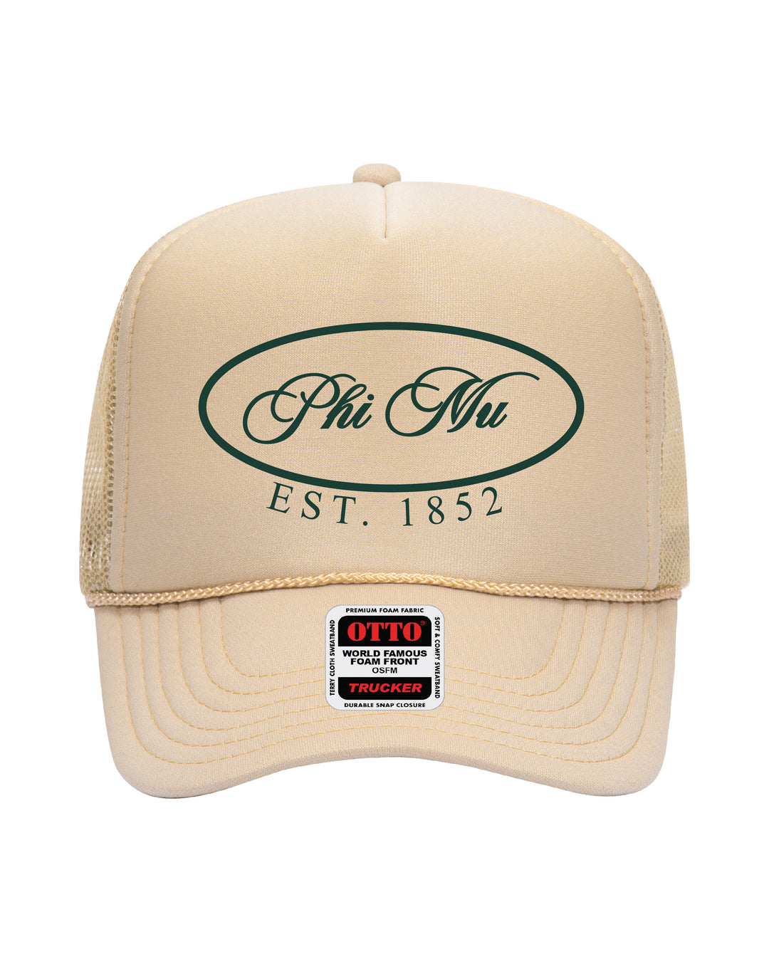 Oval Embroidered Tan Sorority Trucker Hat
