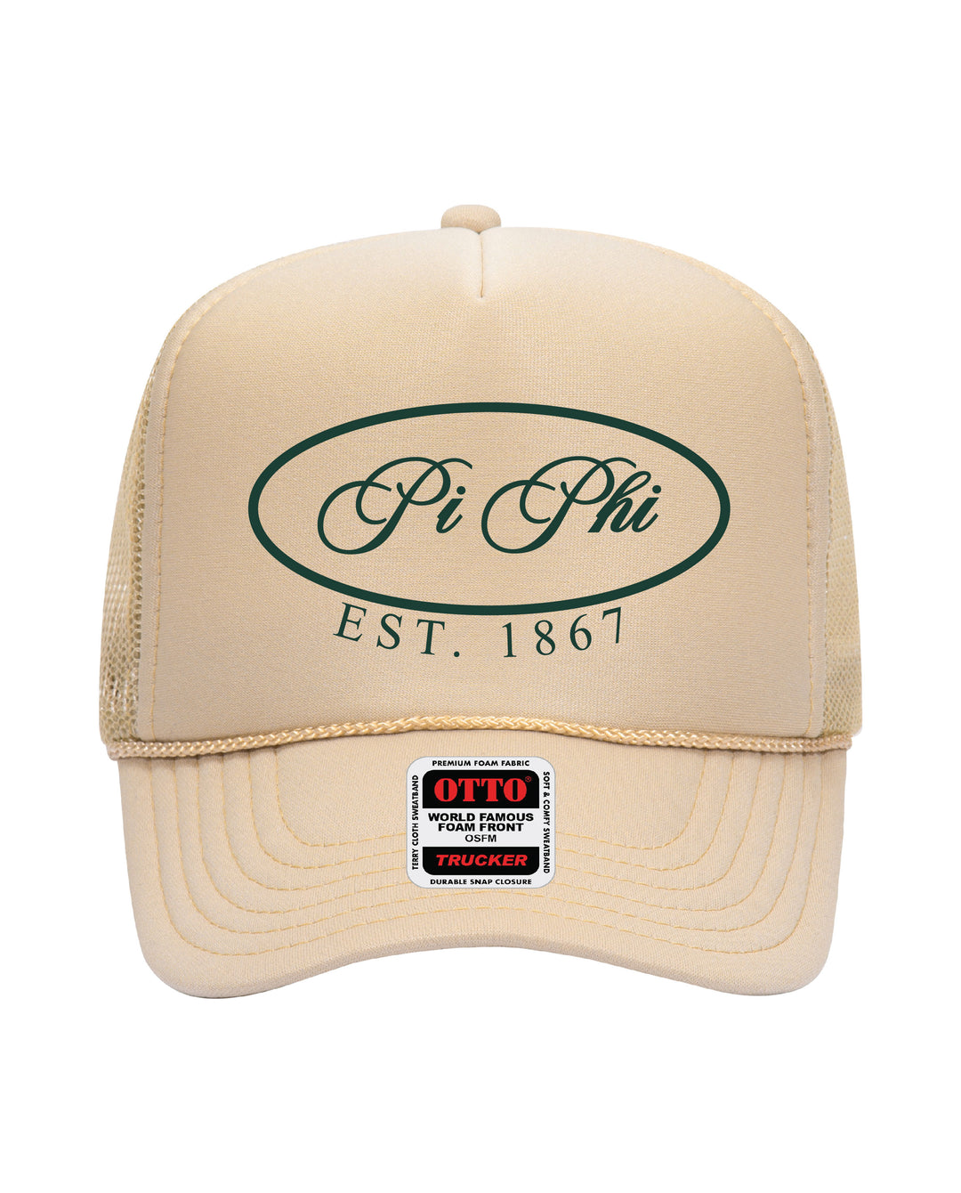 Oval Embroidered Tan Sorority Trucker Hat