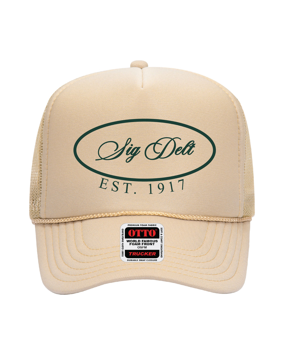 Oval Embroidered Tan Sorority Trucker Hat
