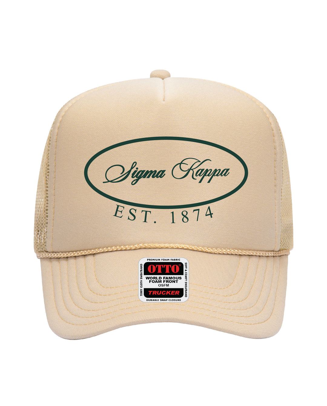 Oval Embroidered Tan Sorority Trucker Hat