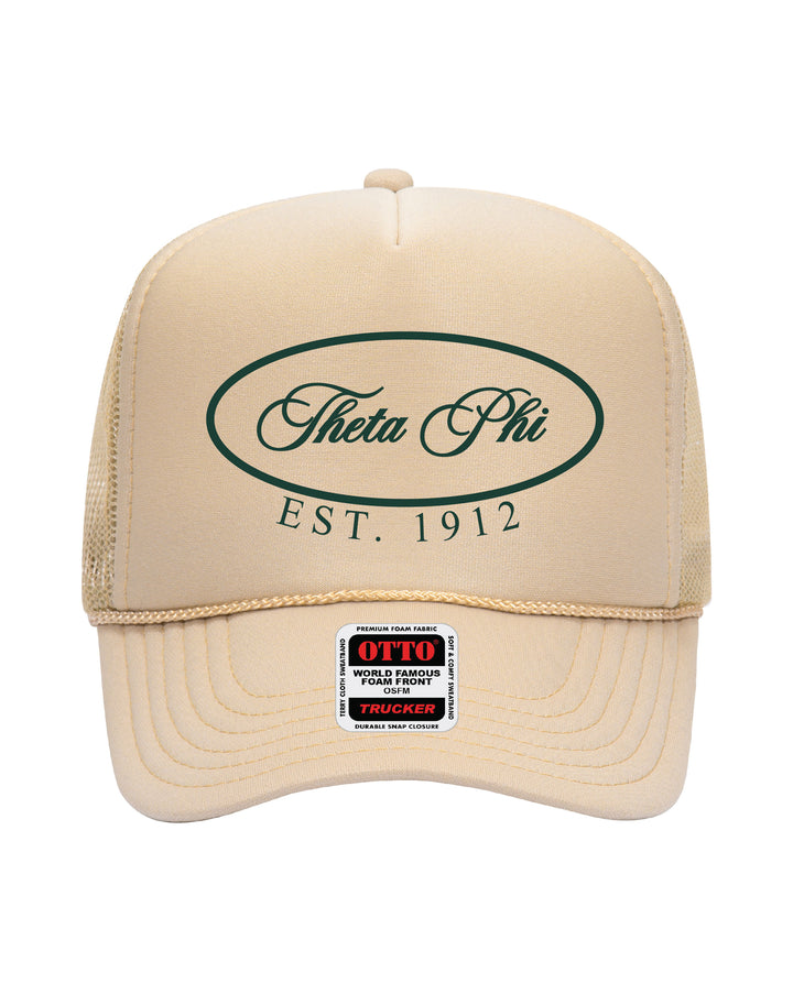 Oval Embroidered Tan Sorority Trucker Hat