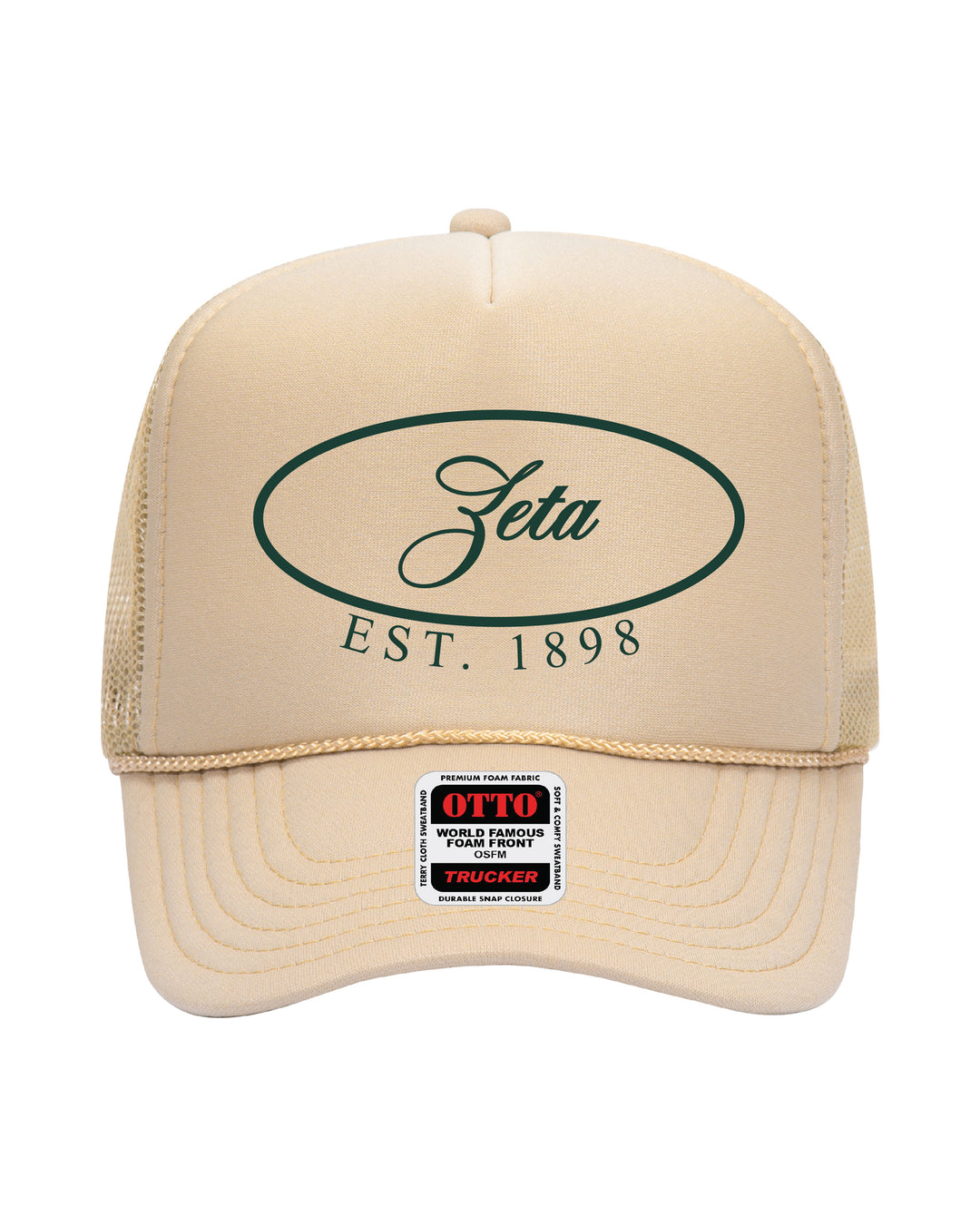 Oval Embroidered Tan Sorority Trucker Hat