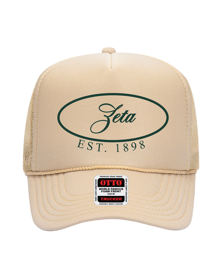 Oval Embroidered Tan Sorority Trucker Hat