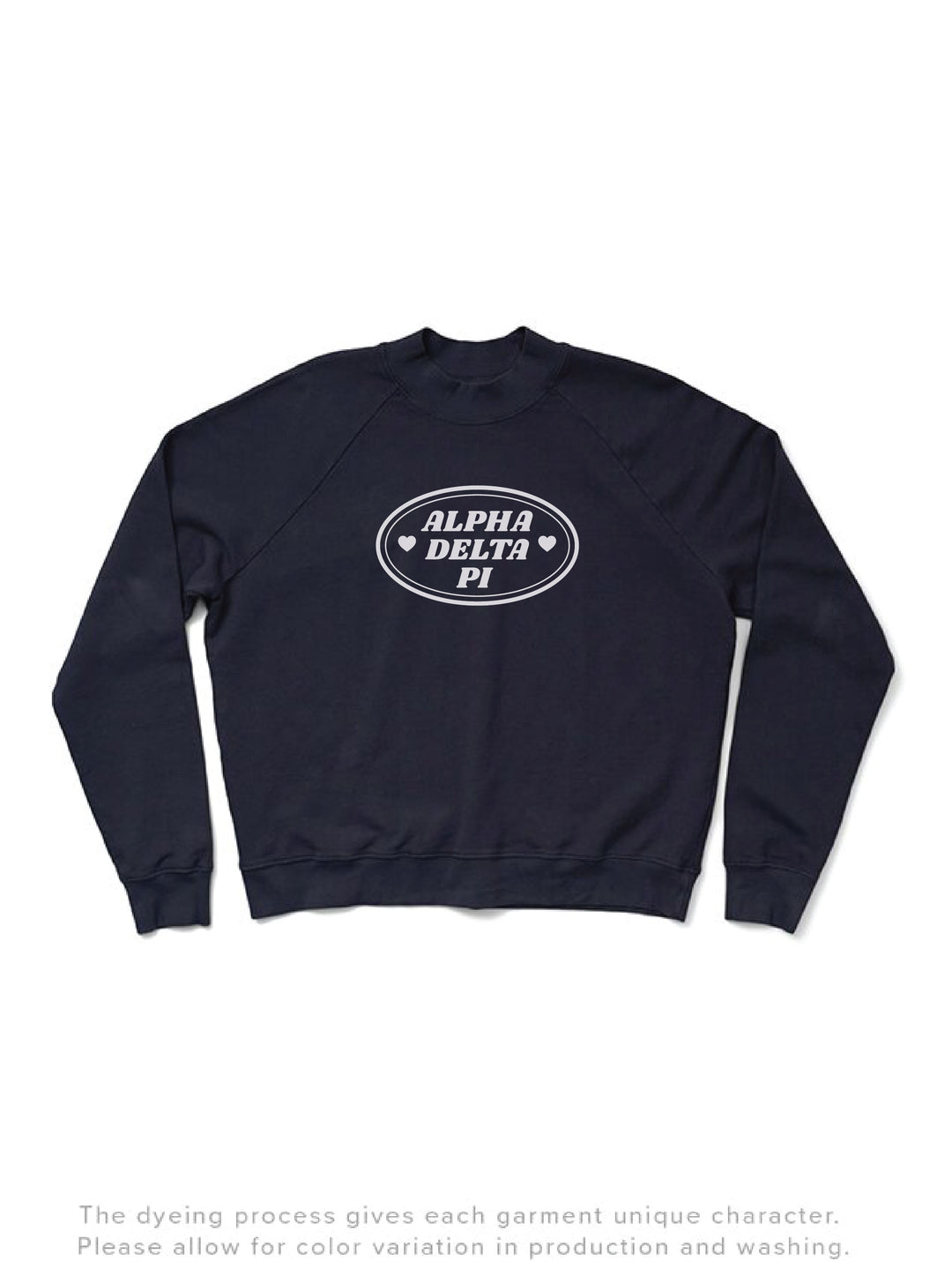 Midnight Sky Alpha Delta Pi Oval Mock Neck Light Weight Crewneck