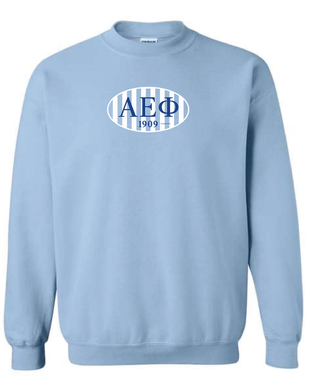 Oval Striped Light Blue Sorority Crewneck