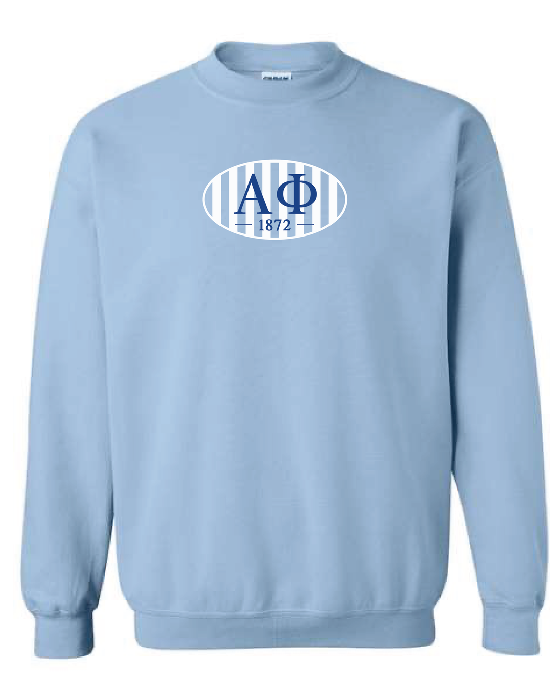 Oval Striped Light Blue Sorority Crewneck