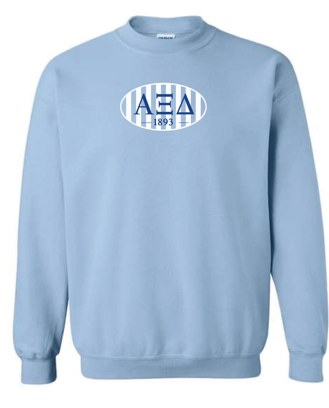 Oval Striped Light Blue Sorority Crewneck
