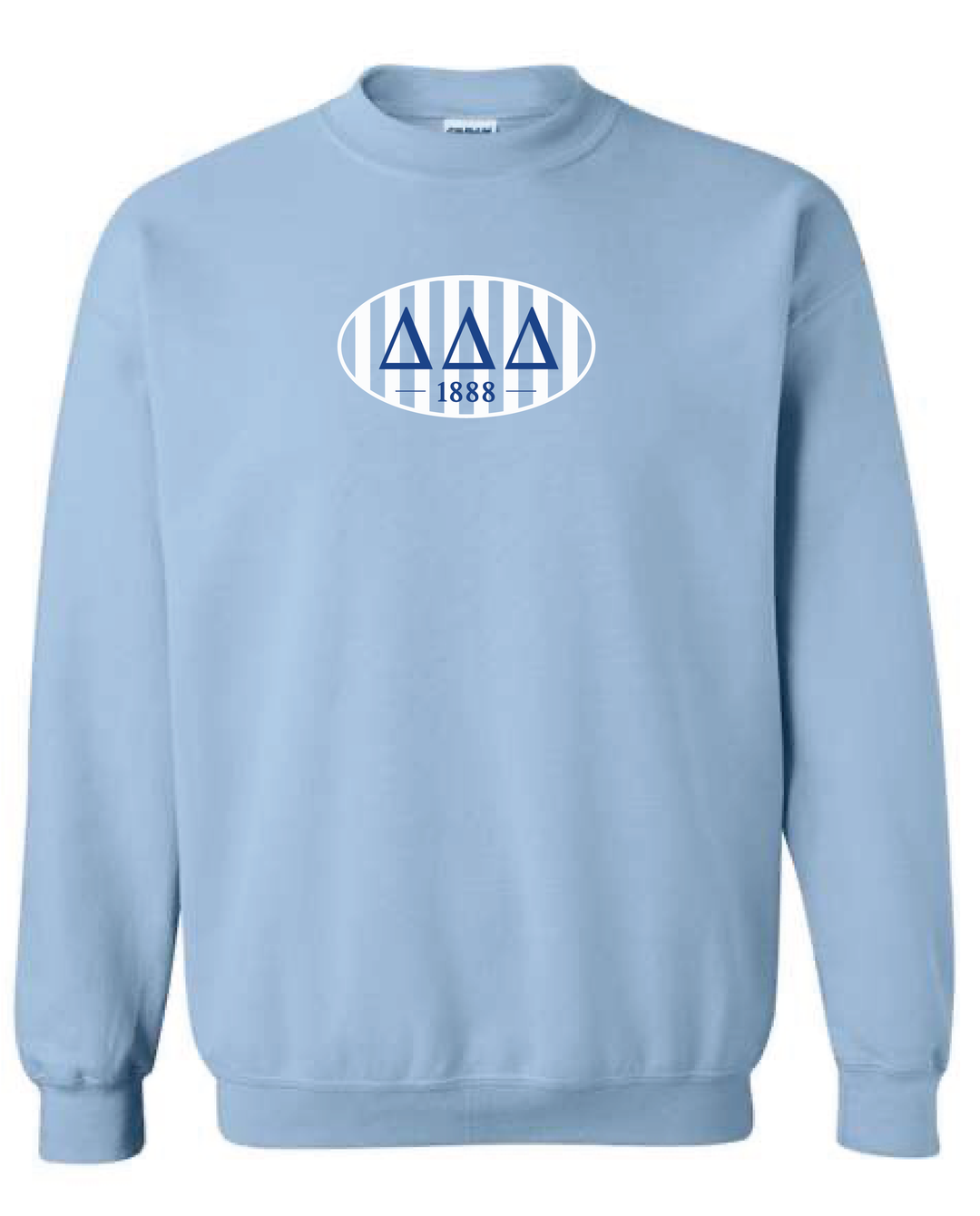 Oval Striped Light Blue Sorority Crewneck