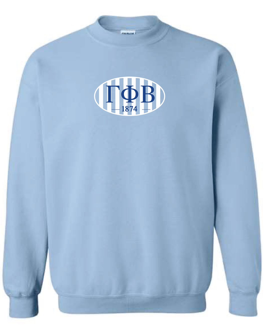 Oval Striped Light Blue Sorority Crewneck
