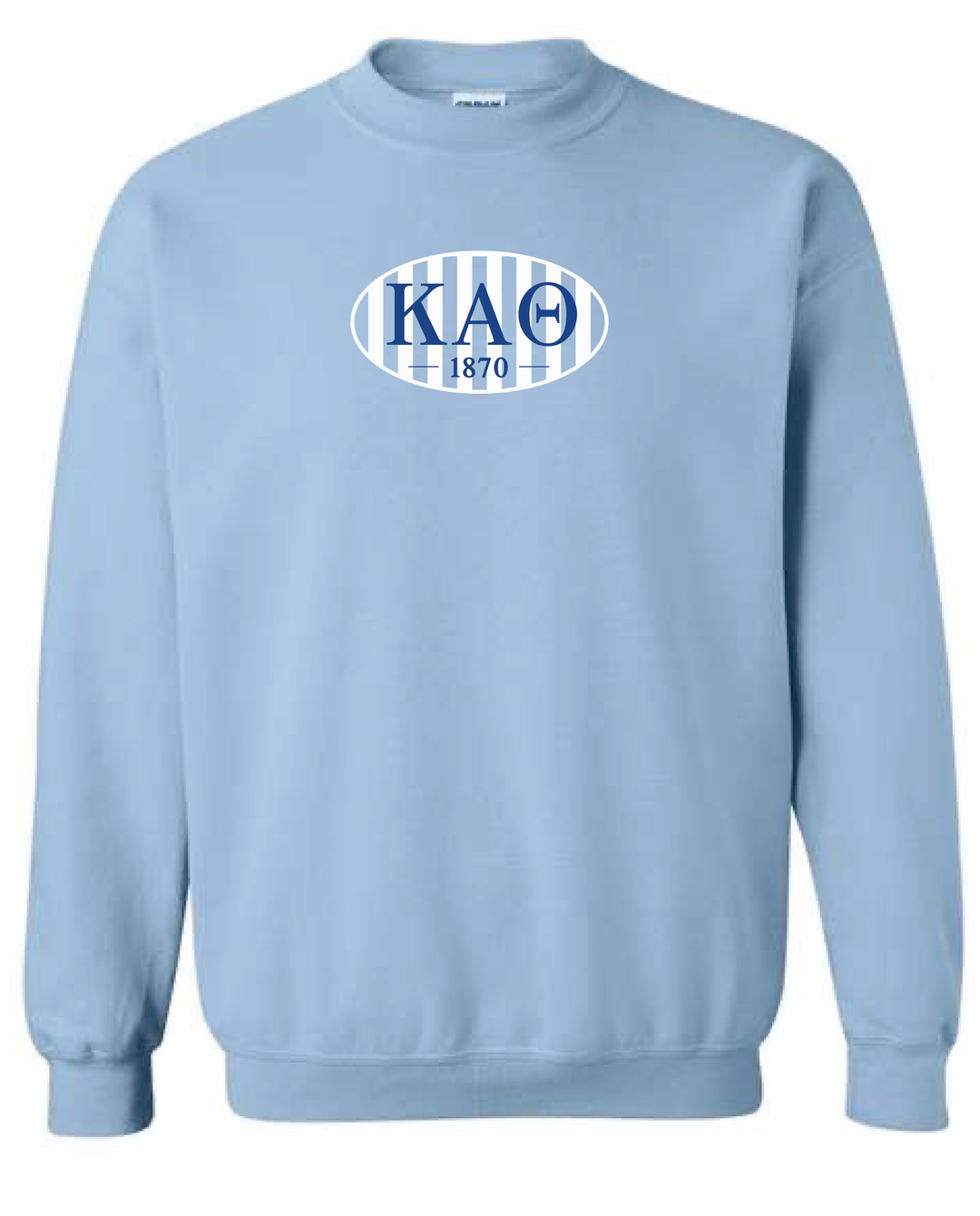 Oval Striped Light Blue Sorority Crewneck