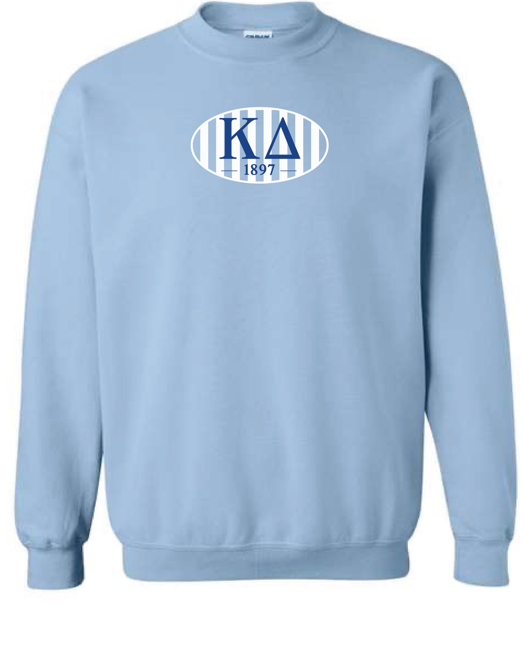 Oval Striped Light Blue Sorority Crewneck