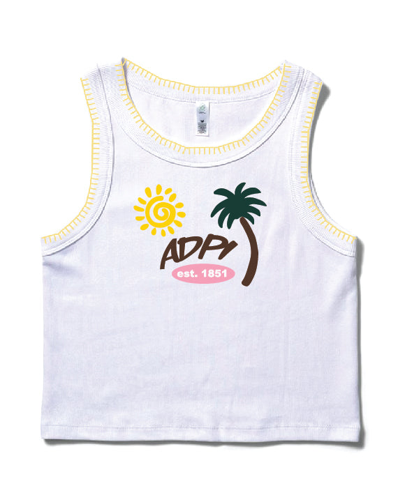Palm Tree Stitched Alpha Delta Pi Tank