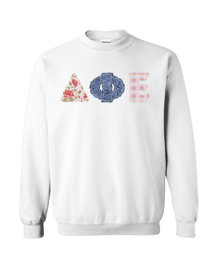 Patchwork Coquette Sorority Crewneck