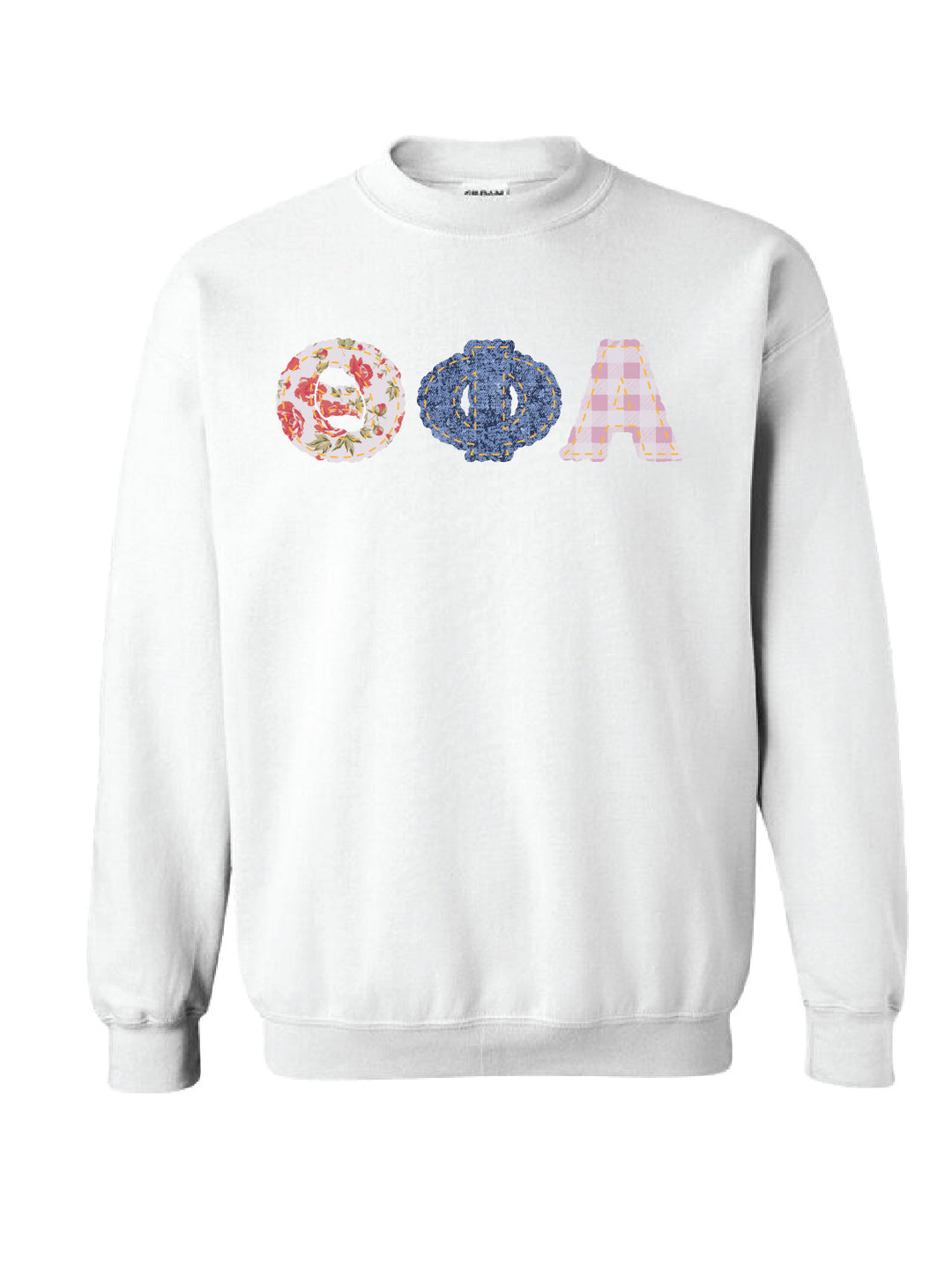 Patchwork Coquette Sorority Crewneck - 2XL - 3XL