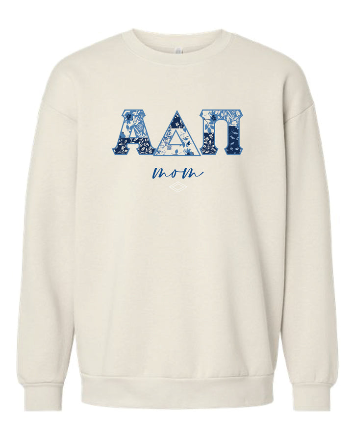 Patchwork Print Mom Sorority Crewneck