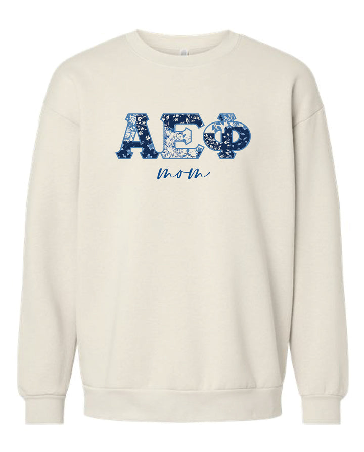 Patchwork Print Mom Sorority Crewneck 2XL