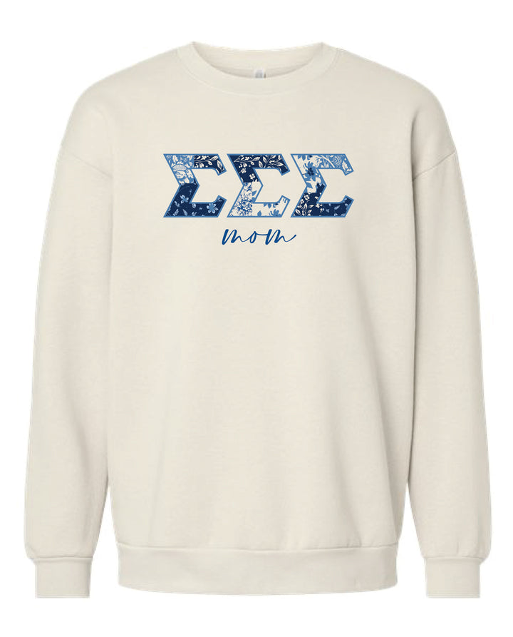 Patchwork Print Mom Sorority Crewneck 2XL