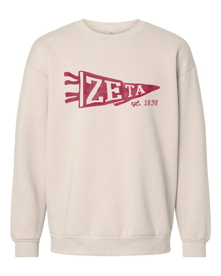 Zeta Tau Alpha Pennant Sorority Crewneck