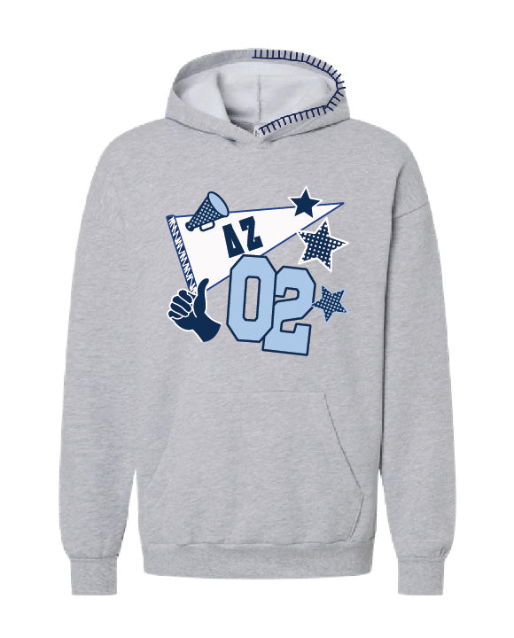 Pennant Navy Hood Stitch Sorority Hoodie
