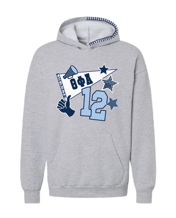 Pennant Navy Hood Stitch Sorority Hoodie