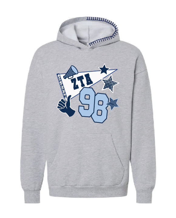 Pennant Navy Hood Stitch Sorority Hoodie