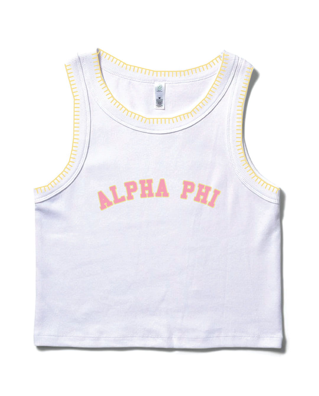 Pink Letters Stitched Sorority Tank
