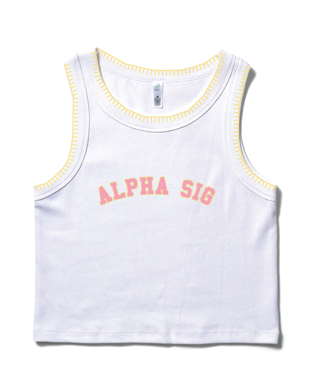 Pink Letters Stitched Sorority Tank