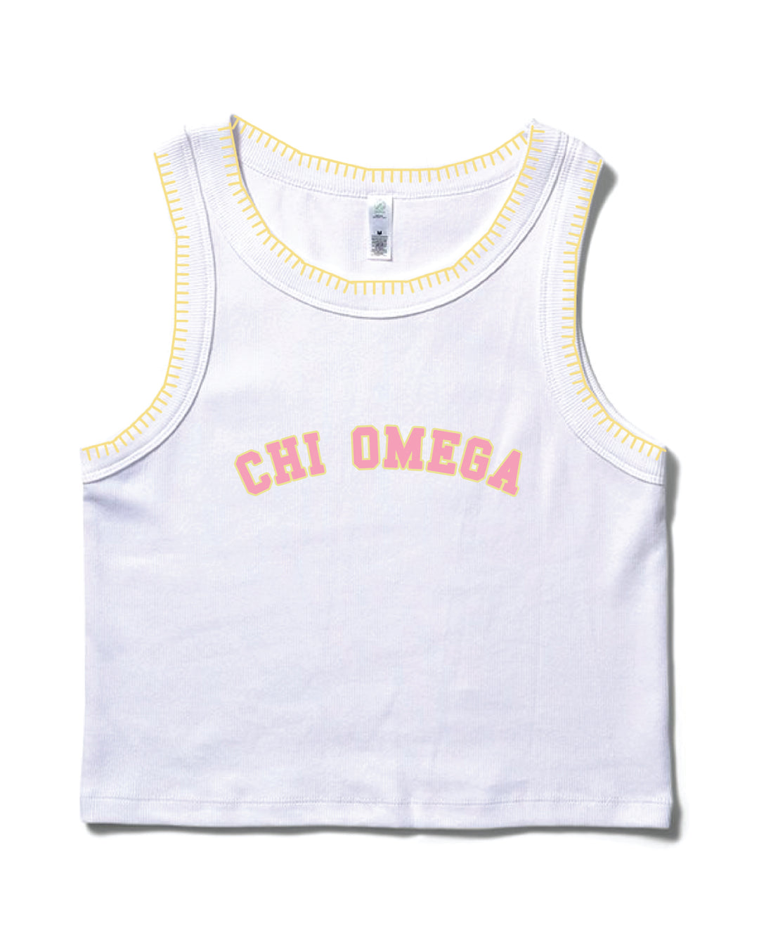 Pink Letters Stitched Sorority Tank