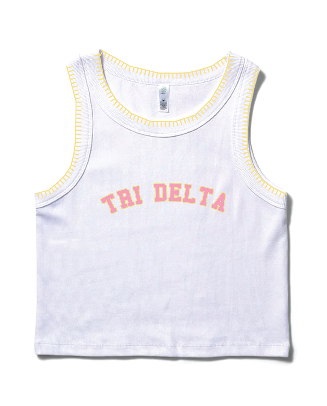Pink Letters Stitched Sorority Tank
